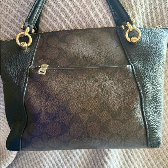 COACH Kacey Satchel Bag In Signature Canvas - Picture 7 of 13